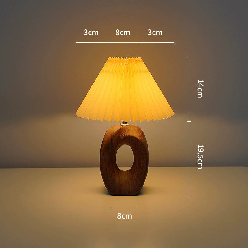 Nordic Pleated Vintage Ceramic Small Night Lamp