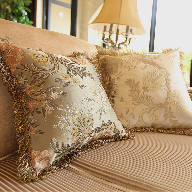 European Style Living Room Sofa Tassel Pillow Cover