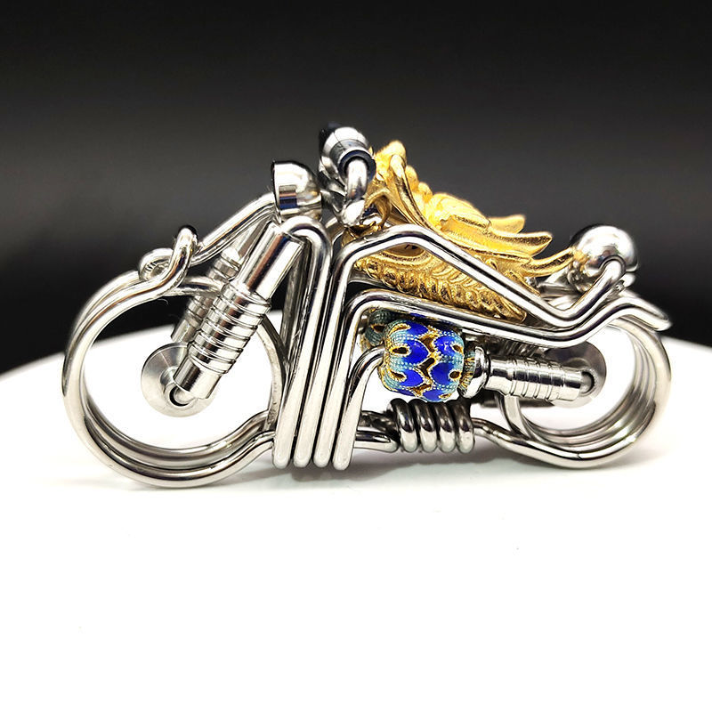 Stainless Steel Handmade Motorcycle Keychain Pendant