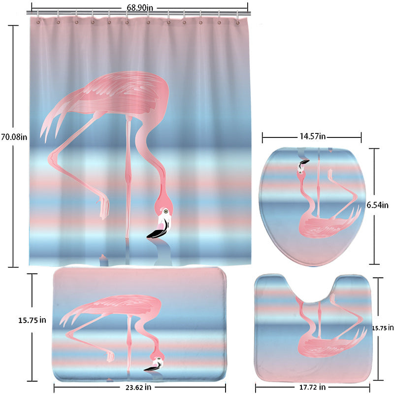 Bathroom Shower Curtain Punch-free Toilet Partition Curtain