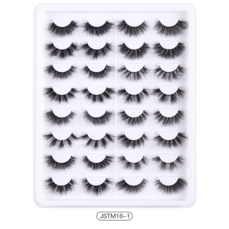 16 Pairs Of Hand Fried Hair Curling Thick False Eyelashes