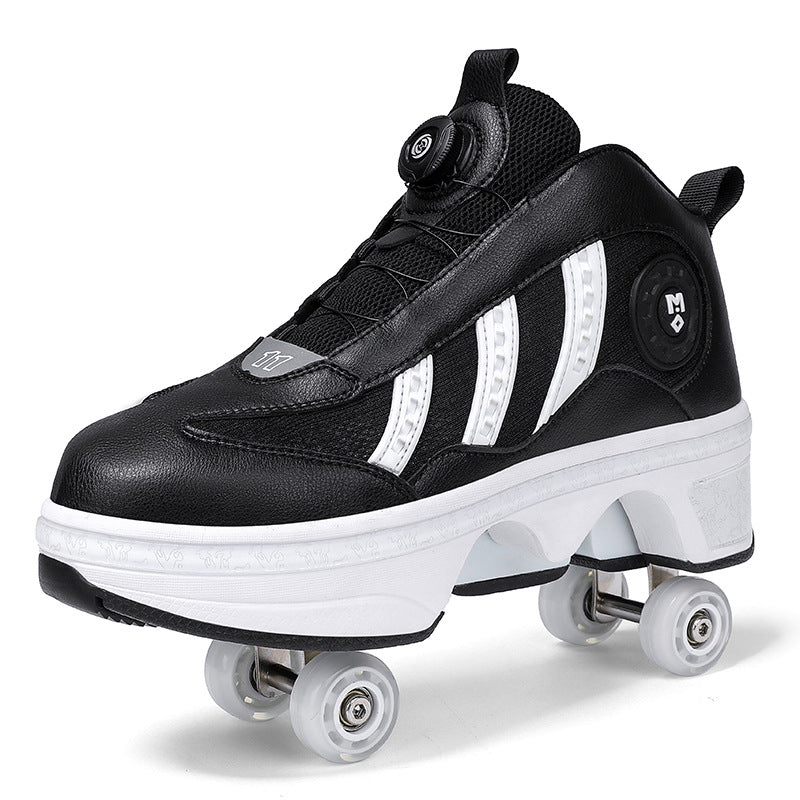 Double Row Pulley Heelys Four-wheel Walking