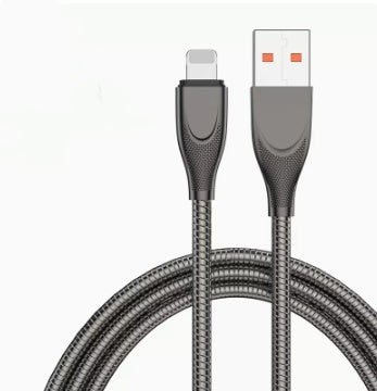 Metal Hose Data Cable Anti-break Durable Zinc Alloy Flash Filling