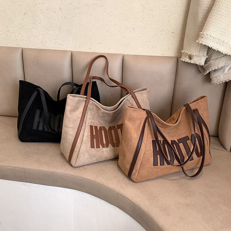 Frosted Large-capacity Letter Trend Tote Bag Fashion