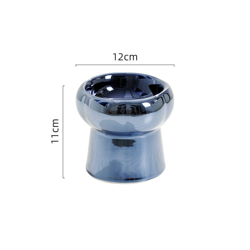 Electroplated Ceramic Cat Bowl Is Tip Proof