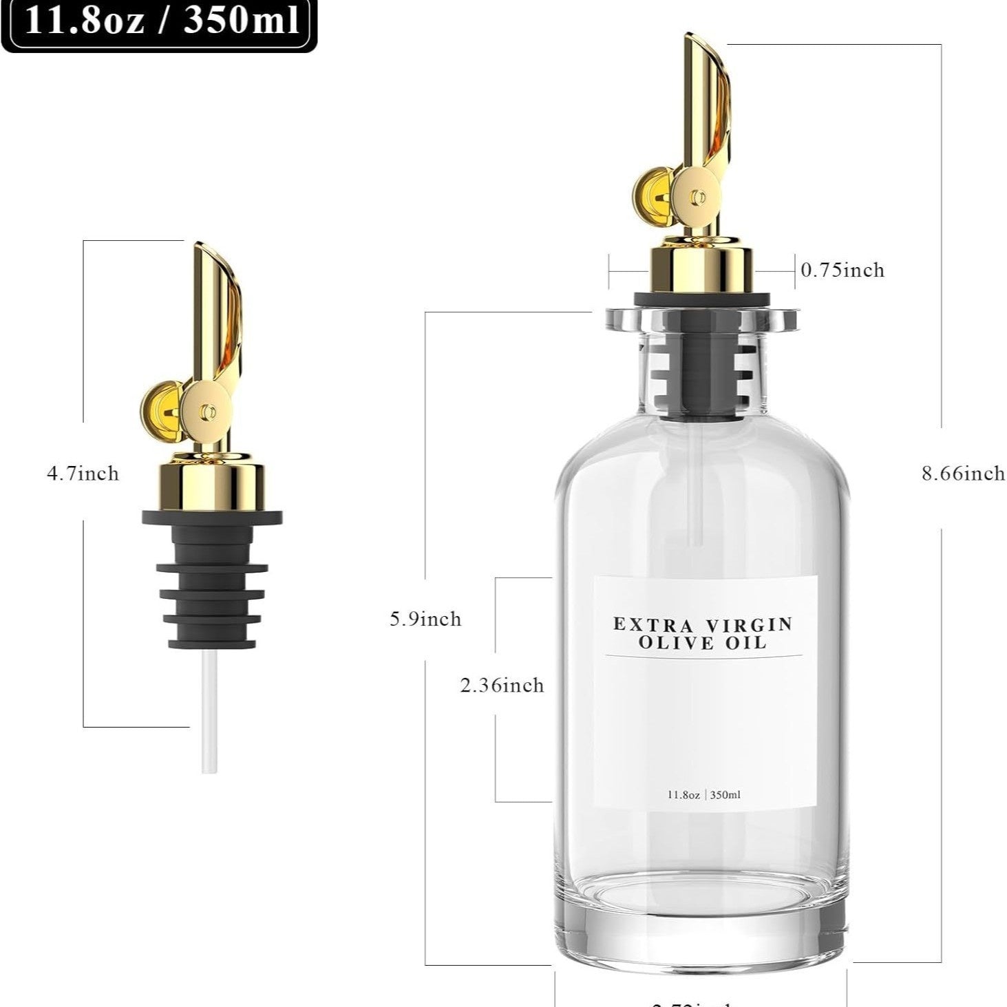 Glass Oil Bottle Non-hanging Olive Oil Pot Kitchen Food Grade Glass Oil Pot Set Box