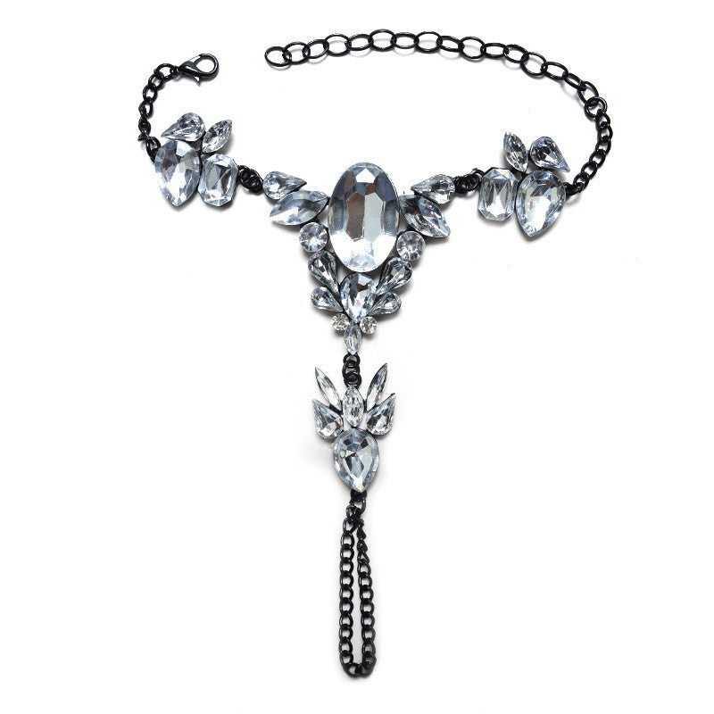 Alloy Color Diamond Exaggerated Anklet European And American Boutique Punk