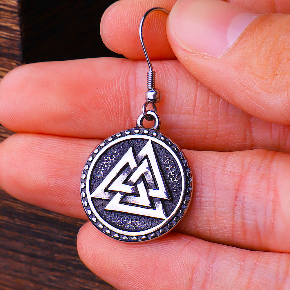 Triangle Rune Eardrops Men Women Fashion And Personalized Earrings