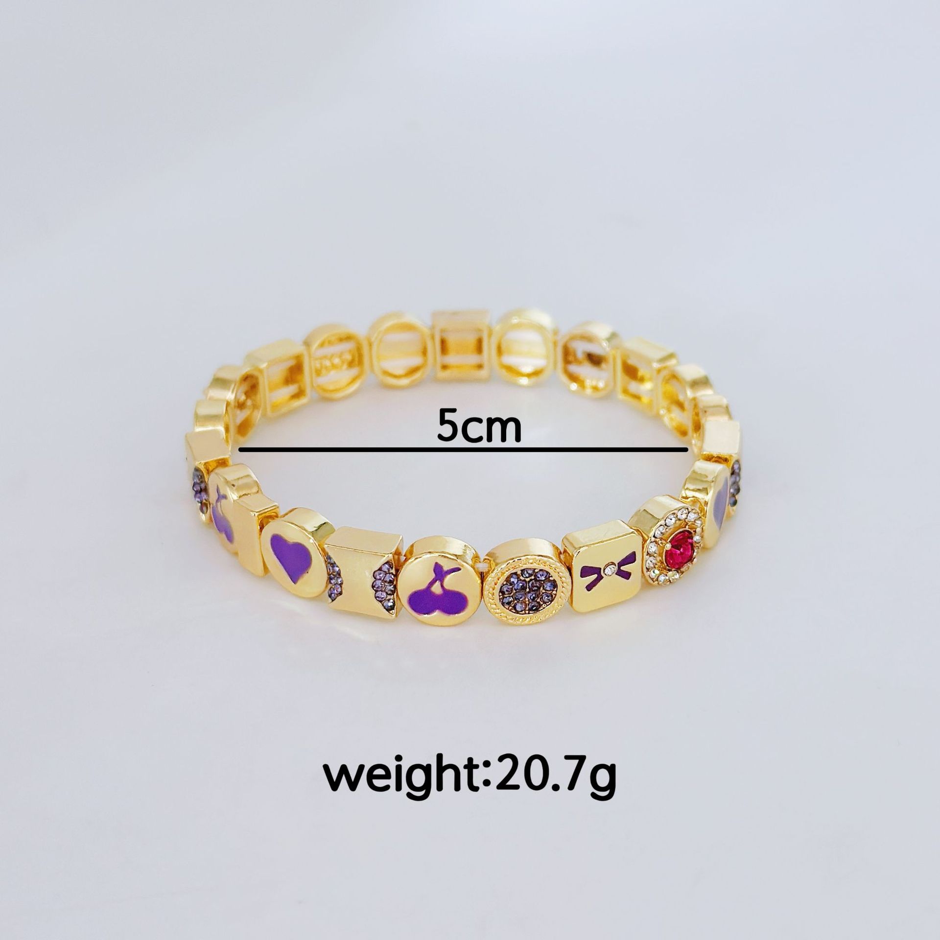 Bracelet simple de mode en zircon en forme de cœur pour femmes