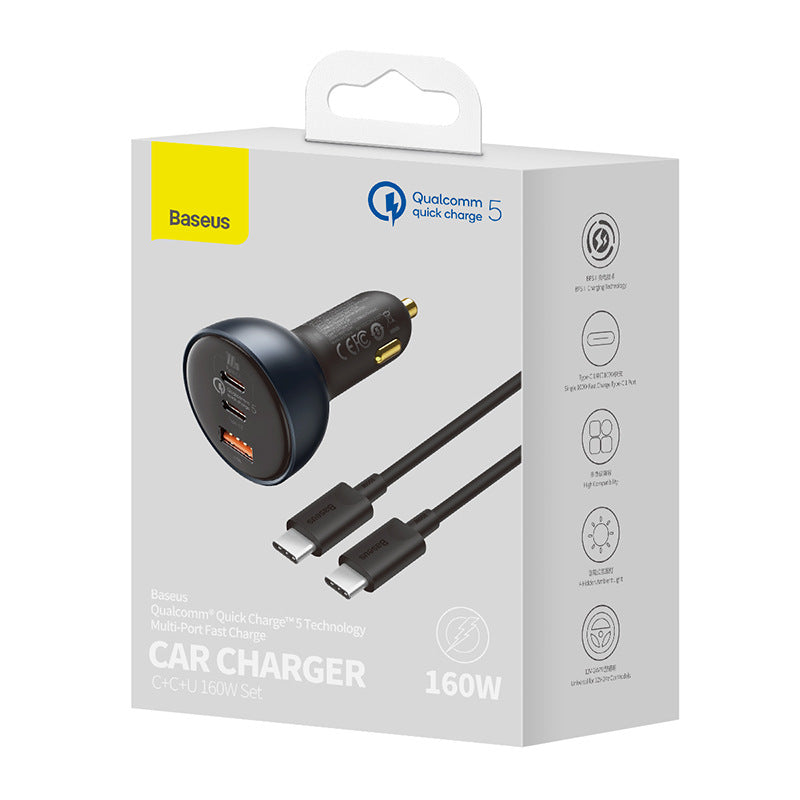 Exclusive Car Charger 160W Set Fast Charge Cigarette Lighter