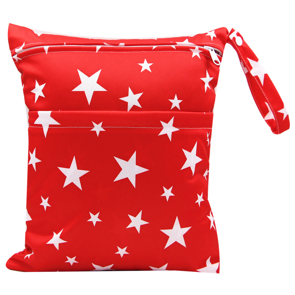 Diaper Bag 30 36cm Baby Double Zipper Printing Waterproof Diaper Bag
