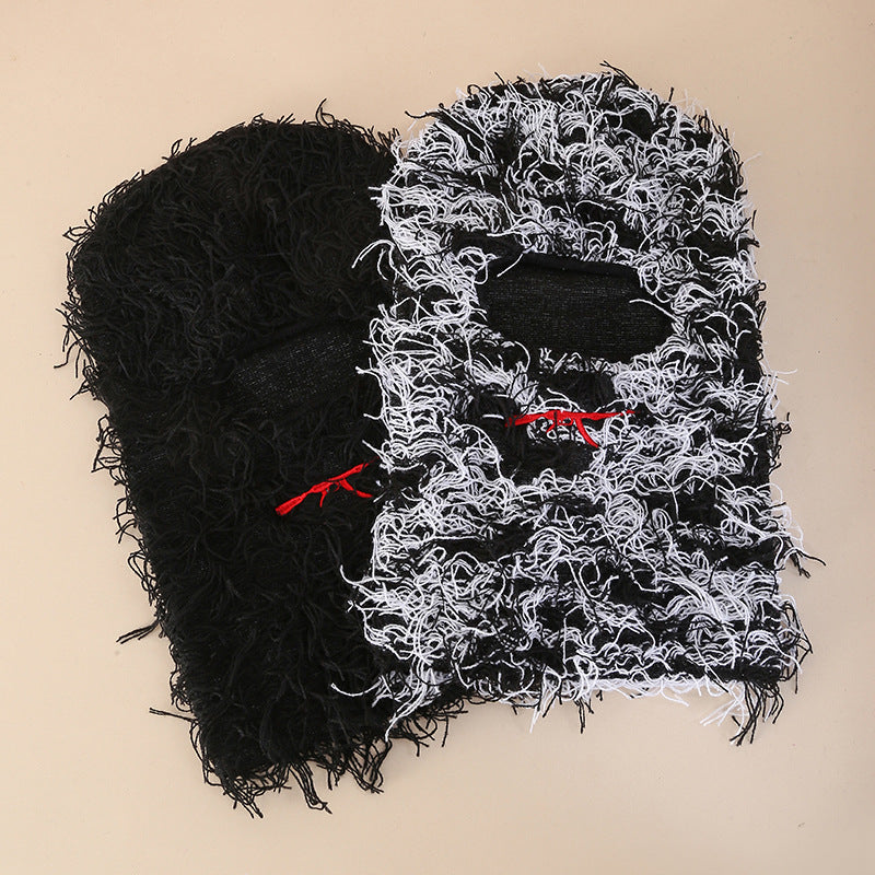 Single Hole Knitted Mask Outdoor Keep Warm Face Care Hat Party Funny Woolen Cap