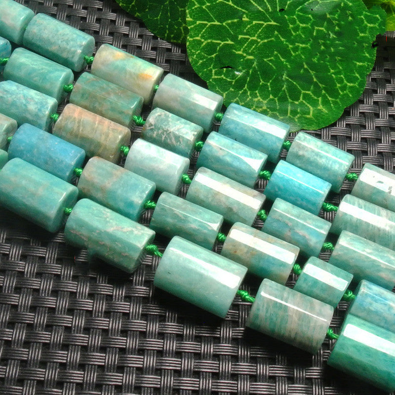 Natural Tianhe Stone Loose Beads Cylindrical Beaded Necklace