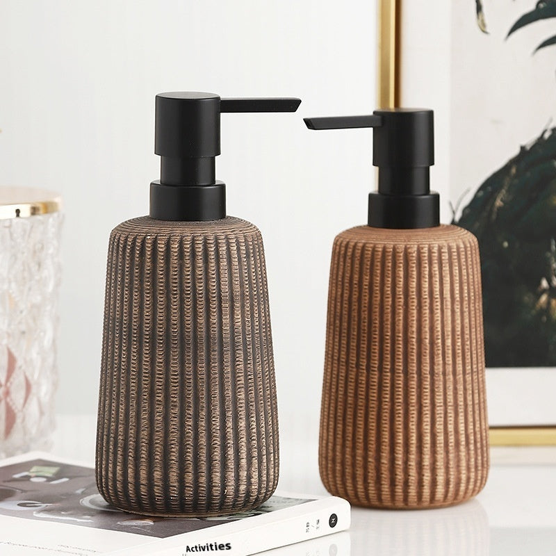 Retro Creative Ceramic Vertical Pattern Lotion Bottle
