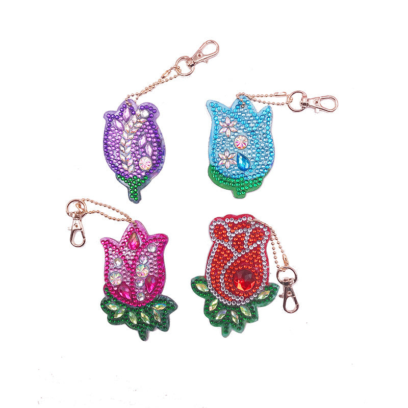 Special-shaped Diamond Painting Keychain Creative Children's Gift Cartoon Bird Bag Decoration Pendant