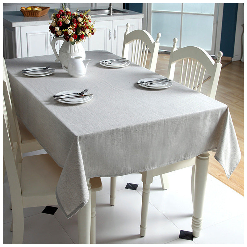 Simple Yarn-dyed Cotton Linen Tablecloth