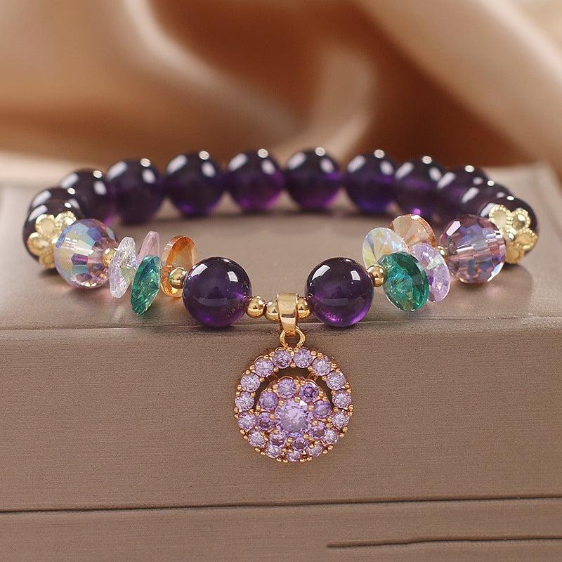 Natural Amethyst Bracelet Female Fashion Good Luck Comes