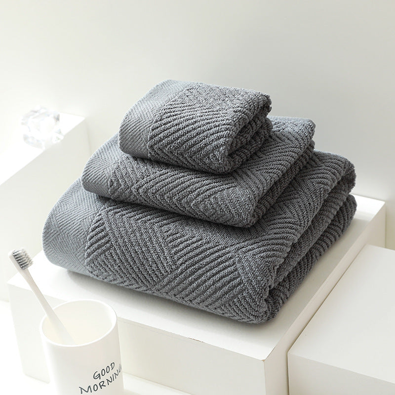 Pure Cotton Plain Three-piece 32-strand Bath Towel