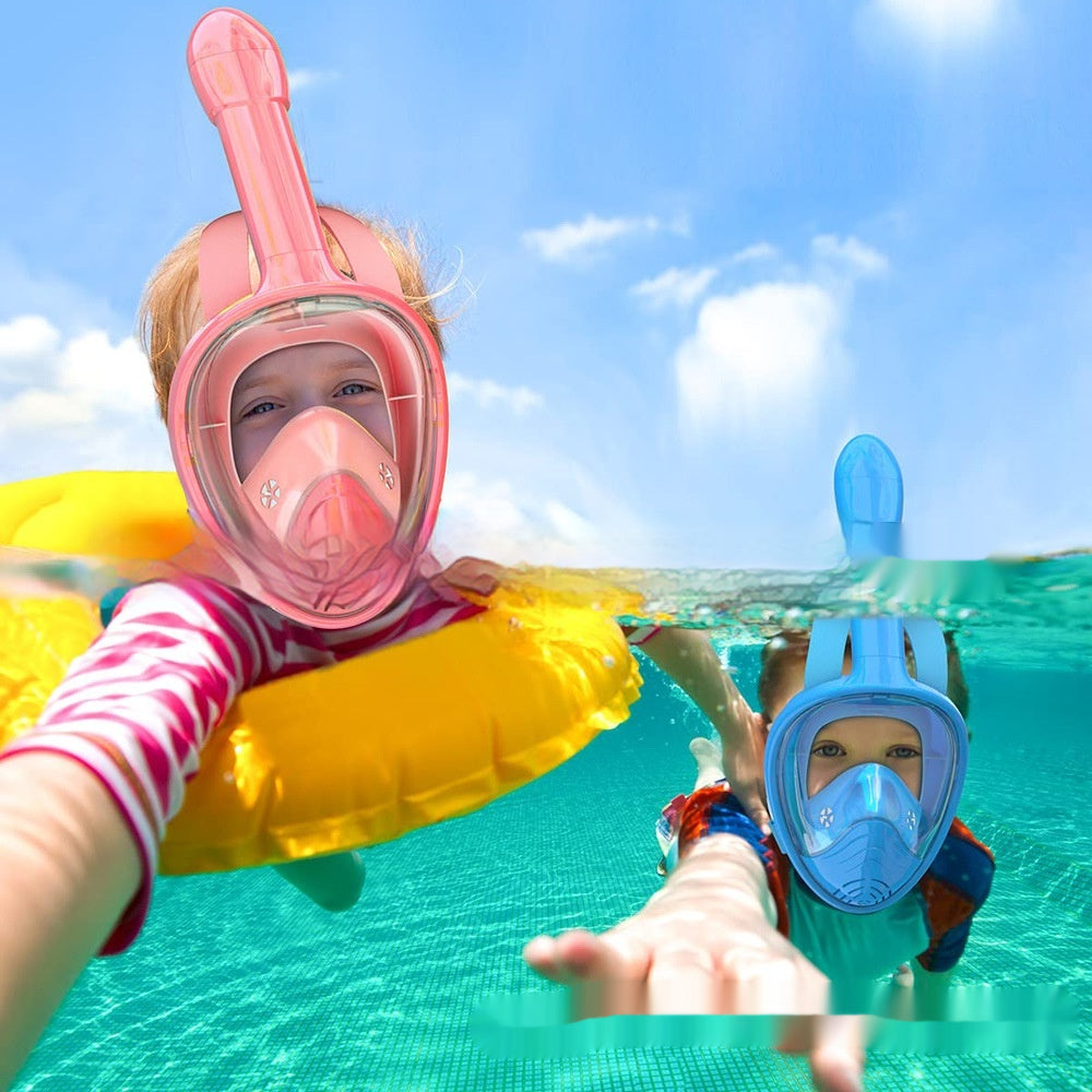 Masque de plongée avec tuba en silicone Masque de plongée entièrement sec Étanche Anti-buée Pour enfants