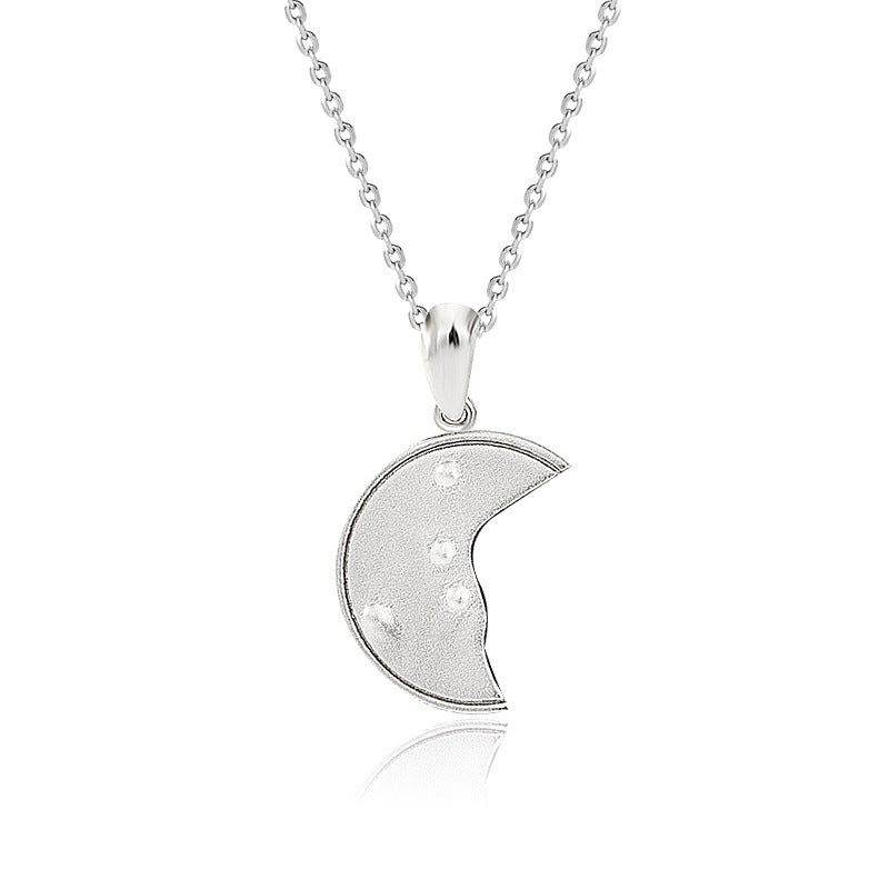 S925 Sterling Silver Button Love Letter Couple Necklace For Men And Women Creative Anniversary Jewelry