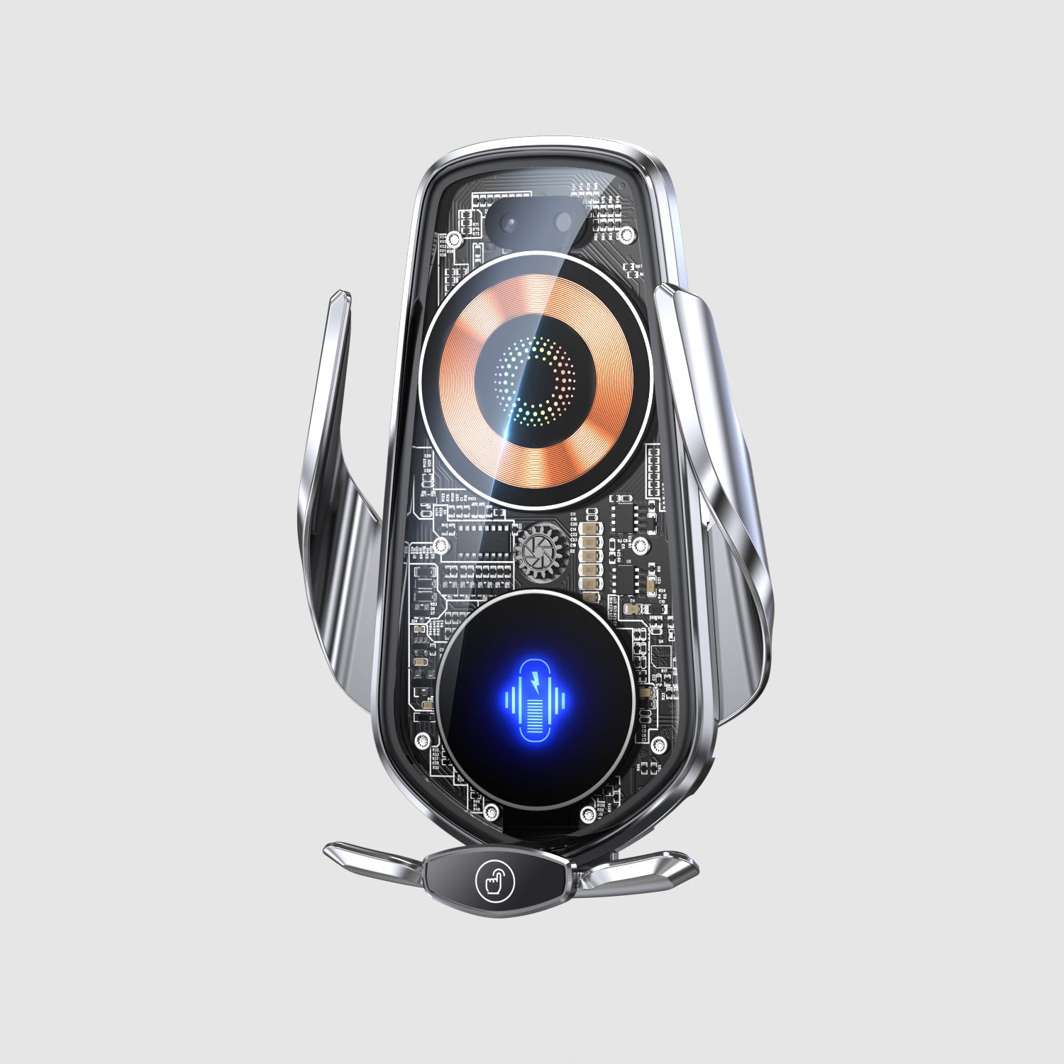 Support de téléphone portable transparent et créatif, chargeur de voiture sans fil, ouverture et fermeture automatiques, fournitures de voiture de navigation