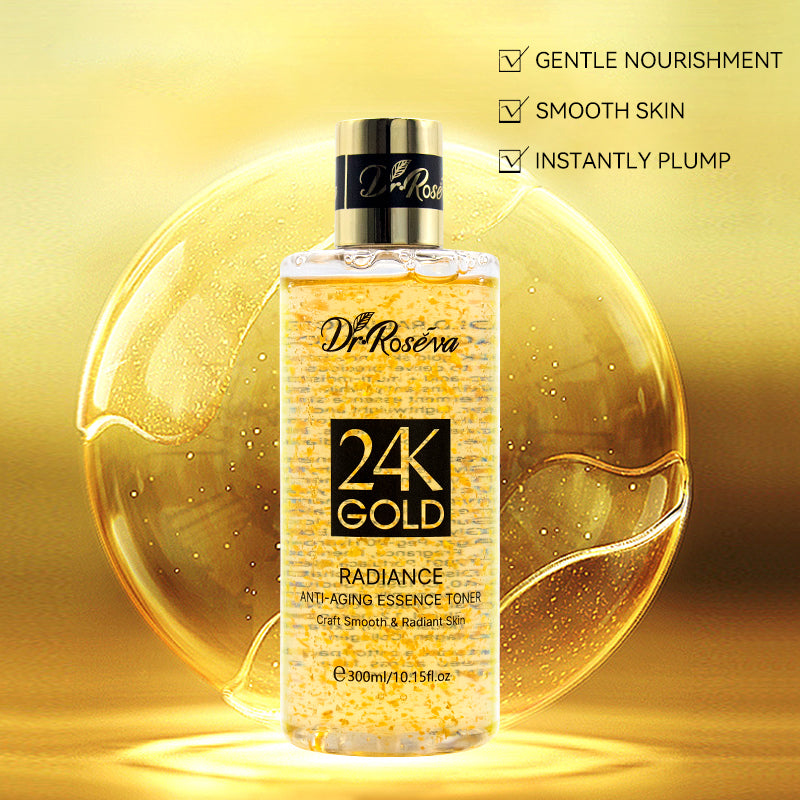 DR.ROSEVA Skin Care 24K Gold Collagen Toner Facial Pore Care Herbal Moisturizing Nourishing Toner