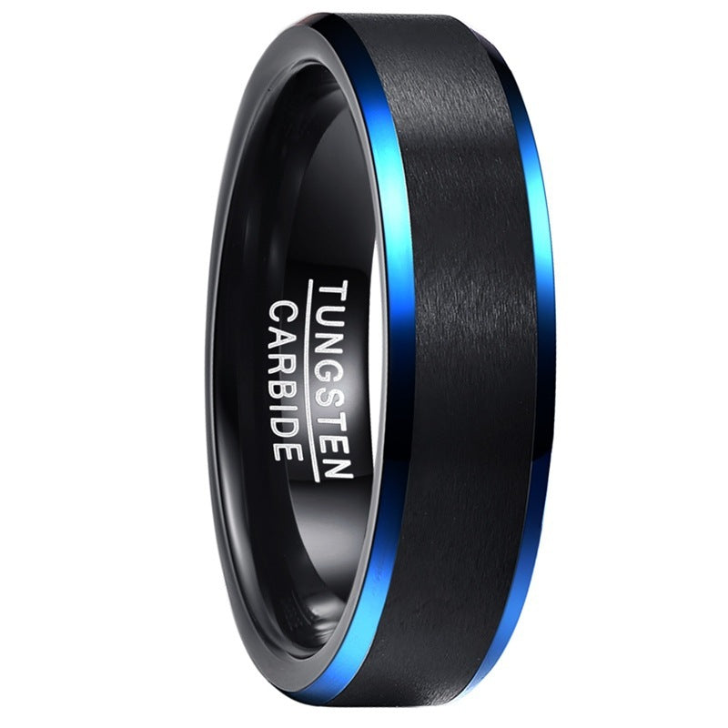 Men's Vacuum Plating Matte Tungsten Steel Ring
