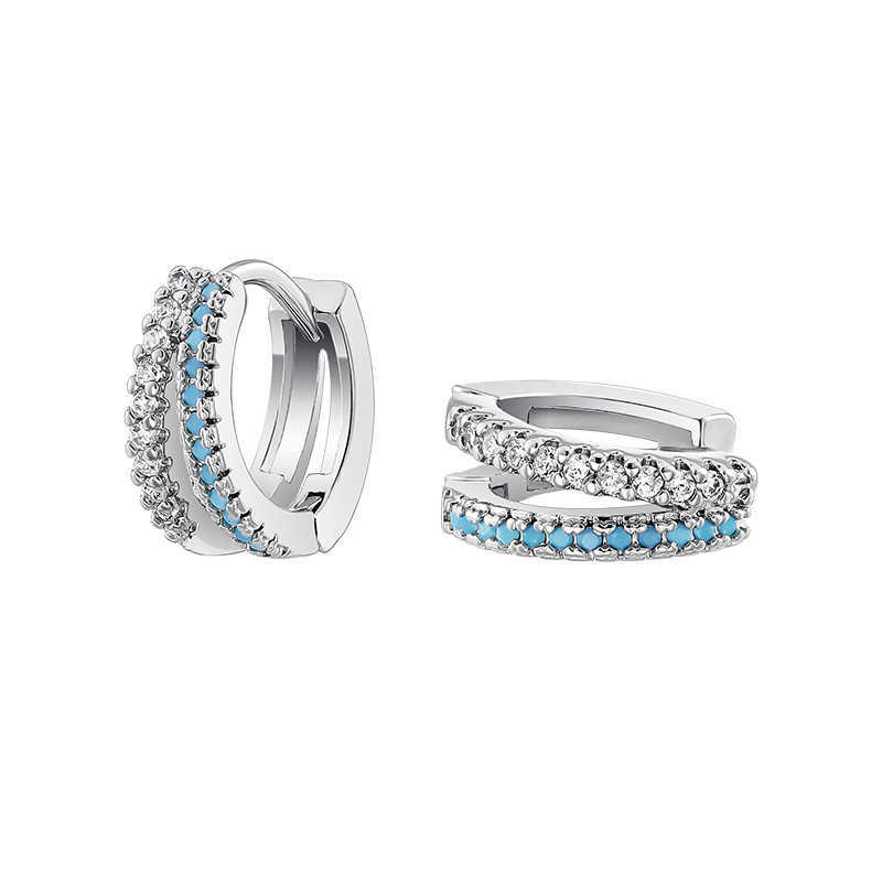 Light Luxury Minority Zircon Blue 925 Sterling Silver Earrings For Women
