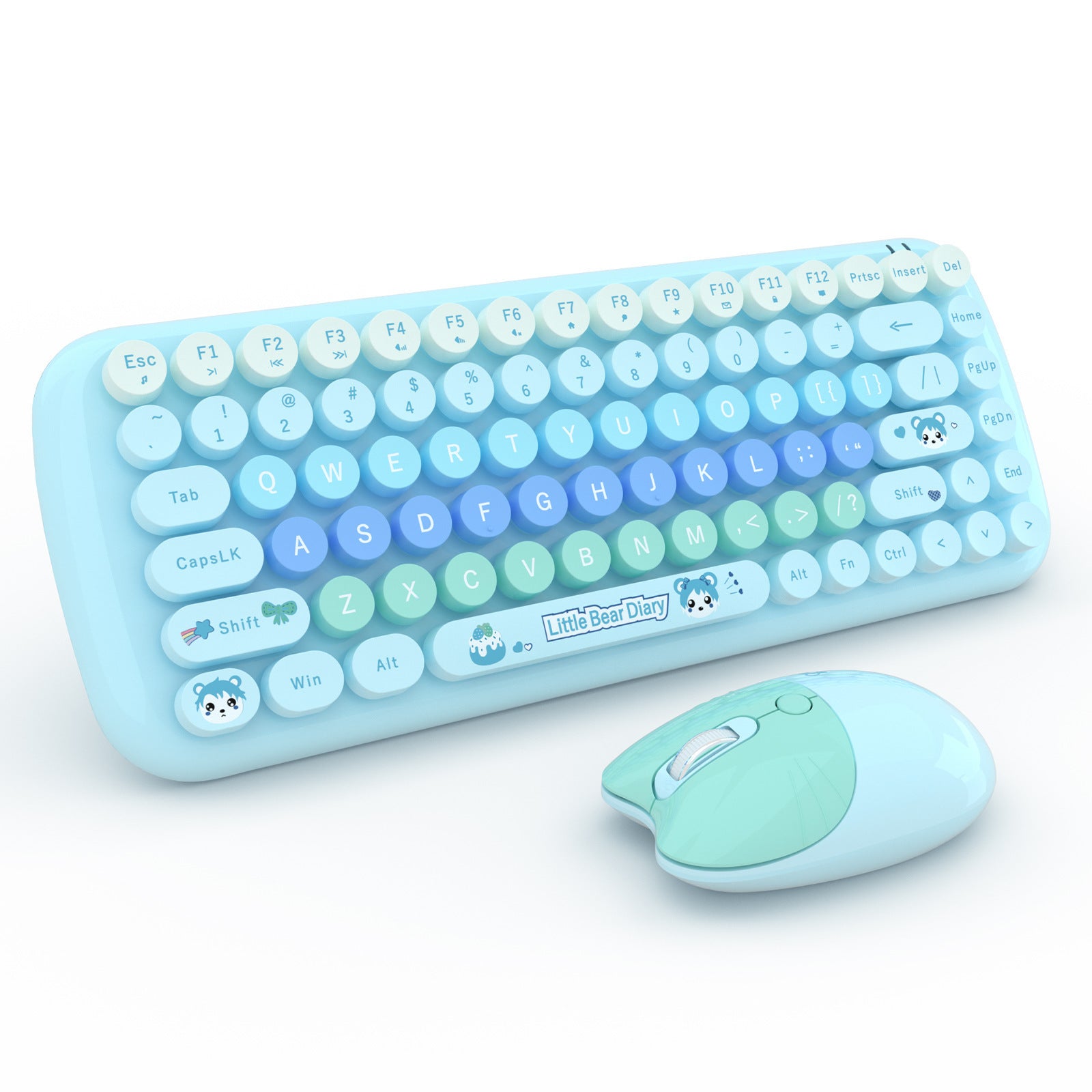 Ensemble clavier et souris sans fil rose mini mignon dessin animé