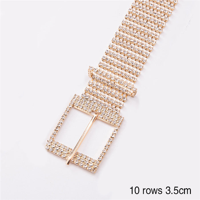 Ceinture pour femme en alliage brillant avec strass