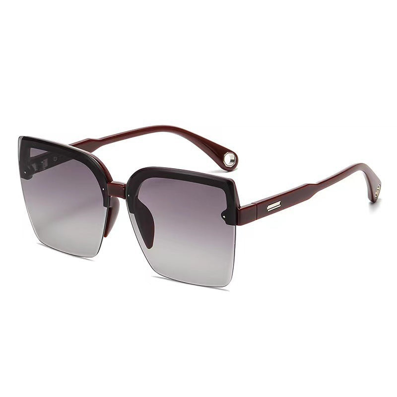 Women's Fashion Large Square Rimless Sunglasses