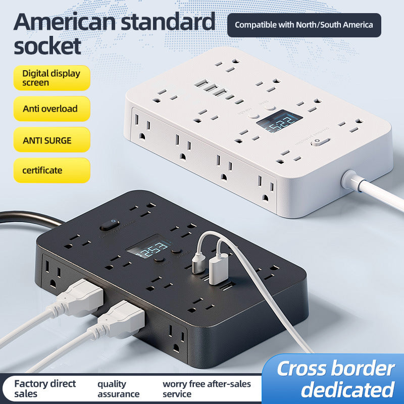 American Standard Power Strip Household Patch Board 16AC 3usb2type-C Patch Board