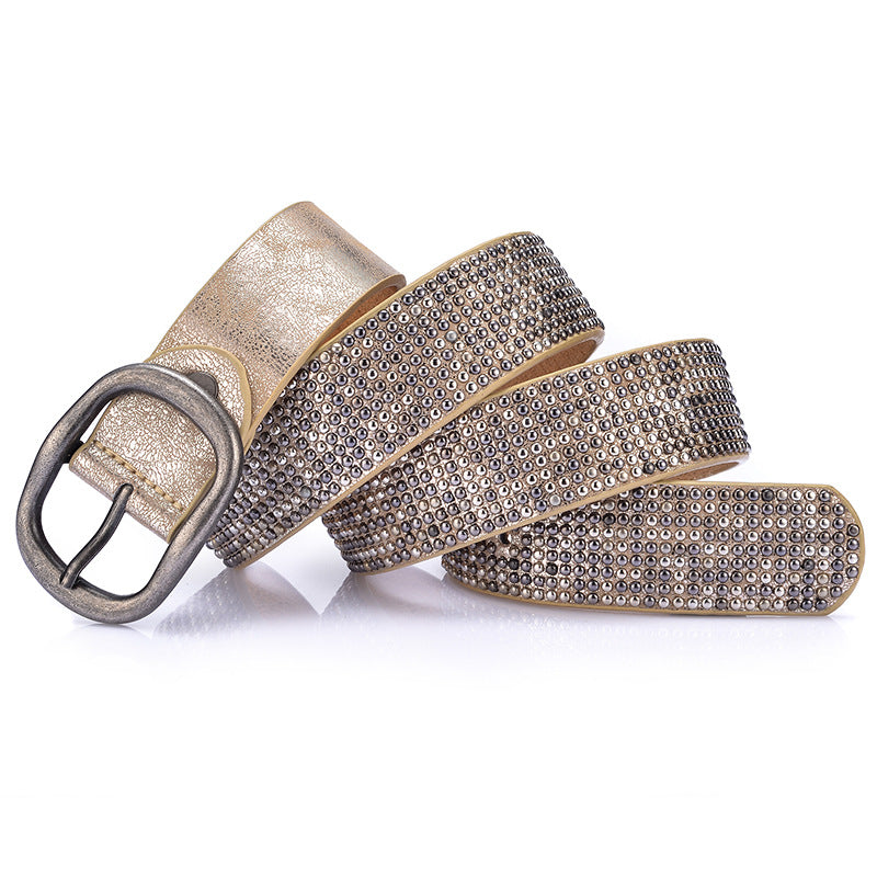 Rivet Decorated Ladies Fashion Cool Style Wide Belt