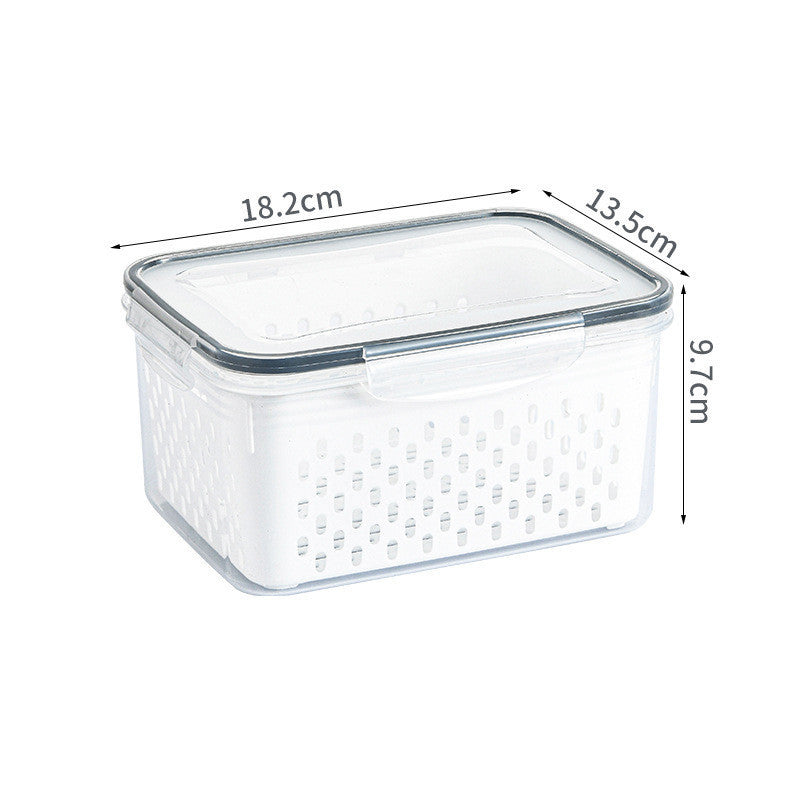 Household Double Layer Refrigerator Storage Box With Lid