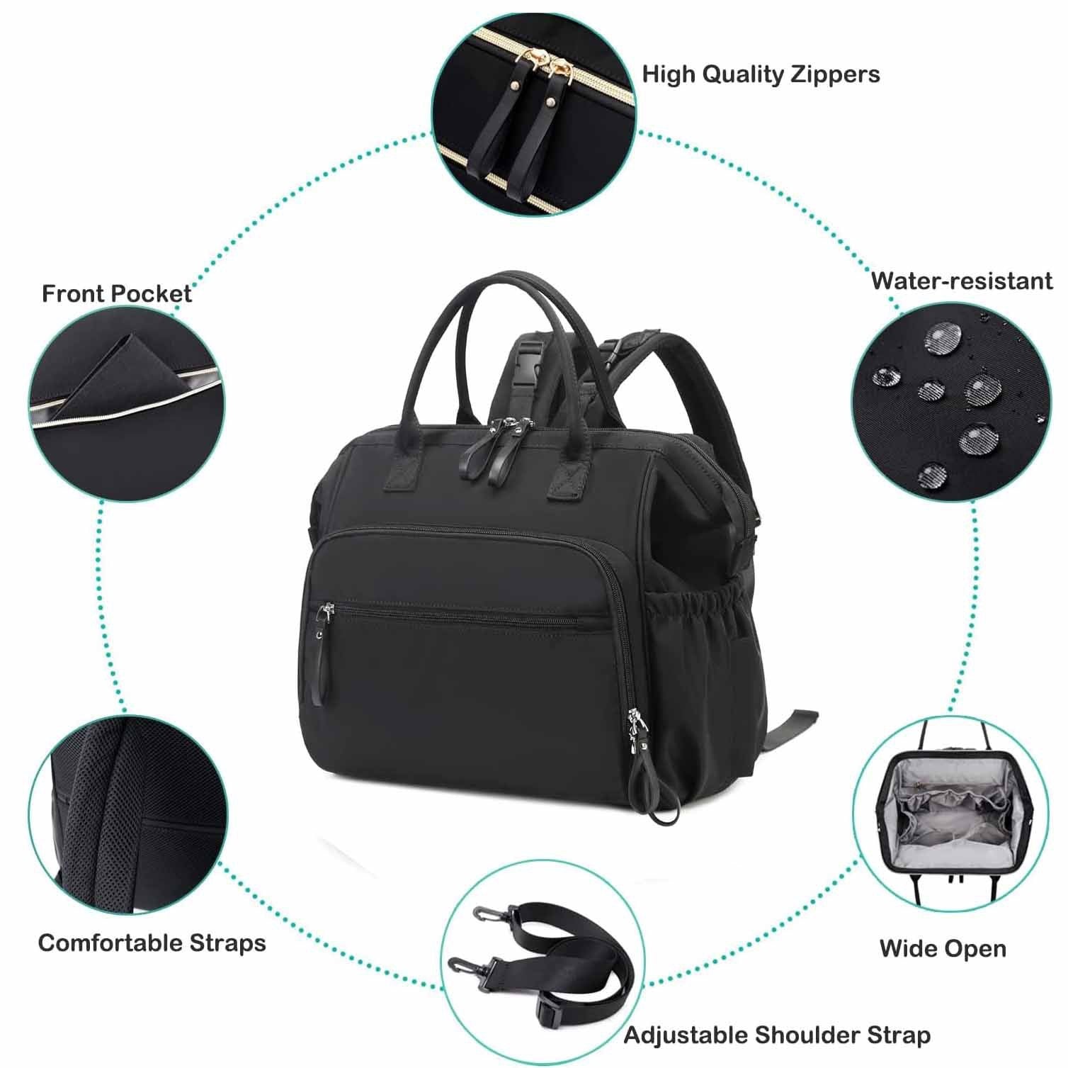 Baby's Diaper Handbag Waterproof Backpack Belt Anti-theft Pocket Mummy Bag