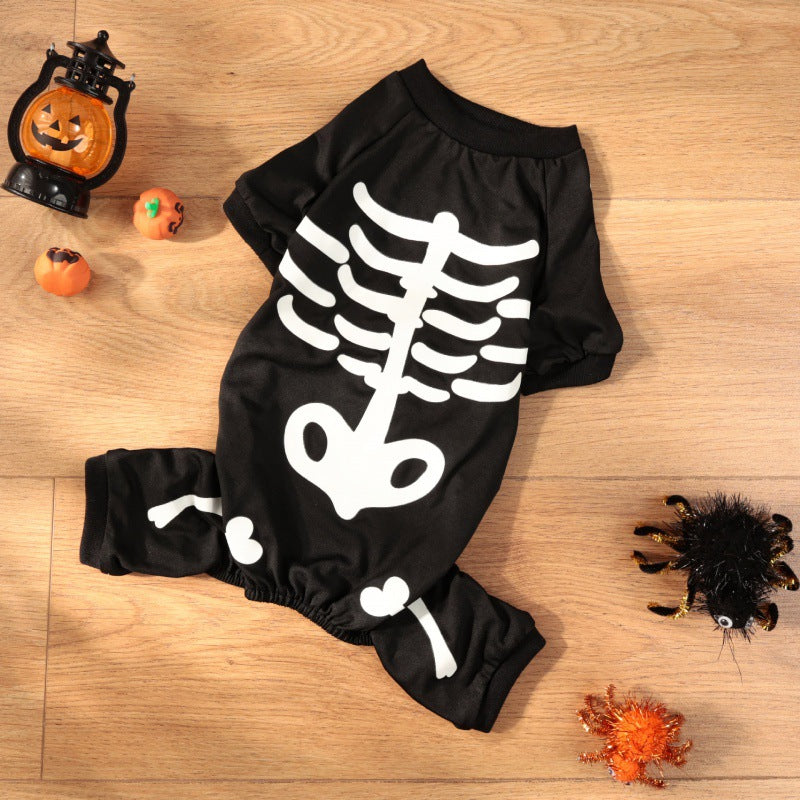 Halloween With Luminous Skull Bones Four-legged Pet Clothing Pet Clothes