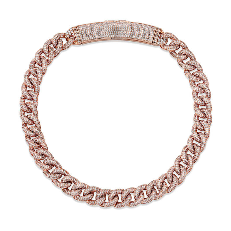 Big Box Jewelry Buckle Cuban Chain Full Zircon Hip Hop Men's Necklace