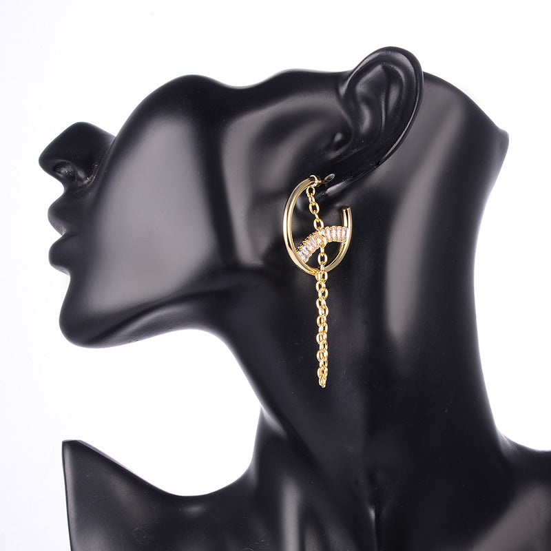 Fashion Trend Earrings Simple Personality Metal Texture Earrings