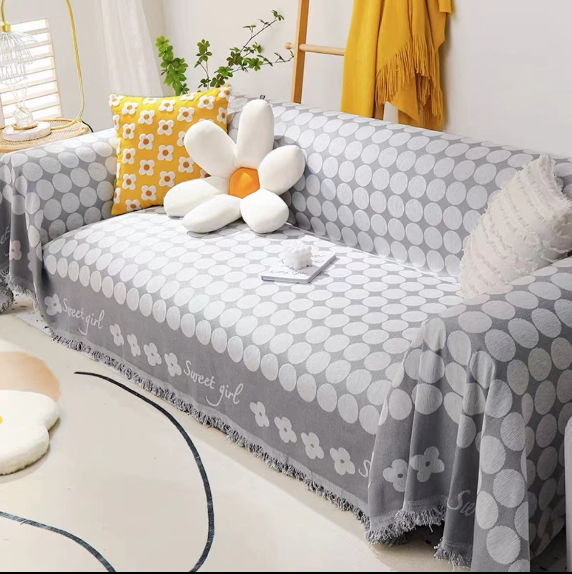 Blue Anti-scratching Sofa Cover Simple Full Covered