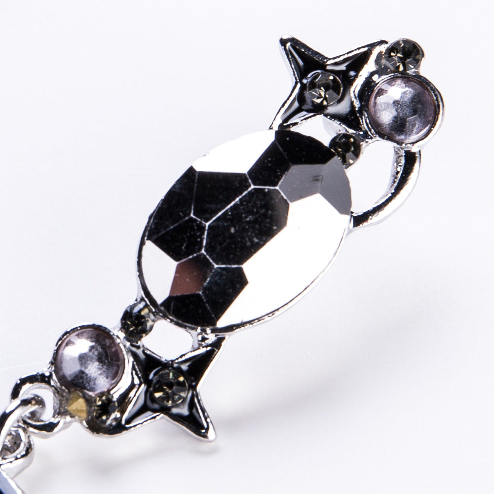 Exaggerated Temperament Drop Oil Diamond Earrings Moon