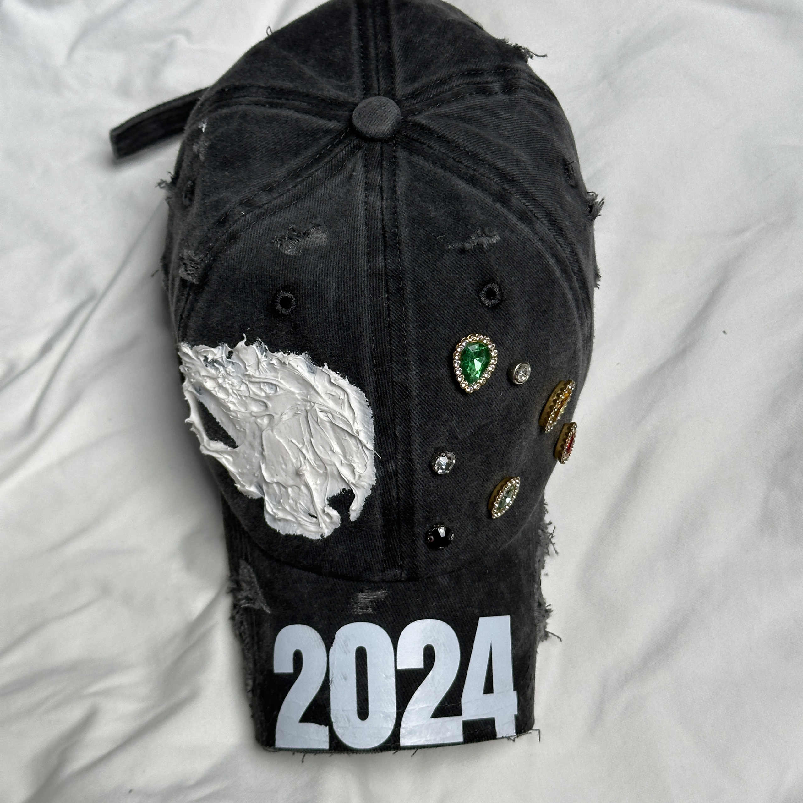 Cut Washed Old Baseball Big Head Circumference Worn Hat
