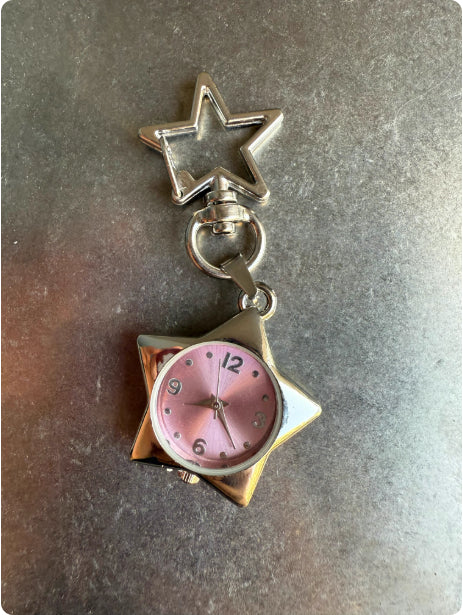 Fashionable Pentagram Watch And Shamrock Keychain