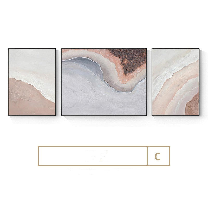 Living Room Decorative Painting Abstract Art Ocean Wave Triptych Sofa Background Wall