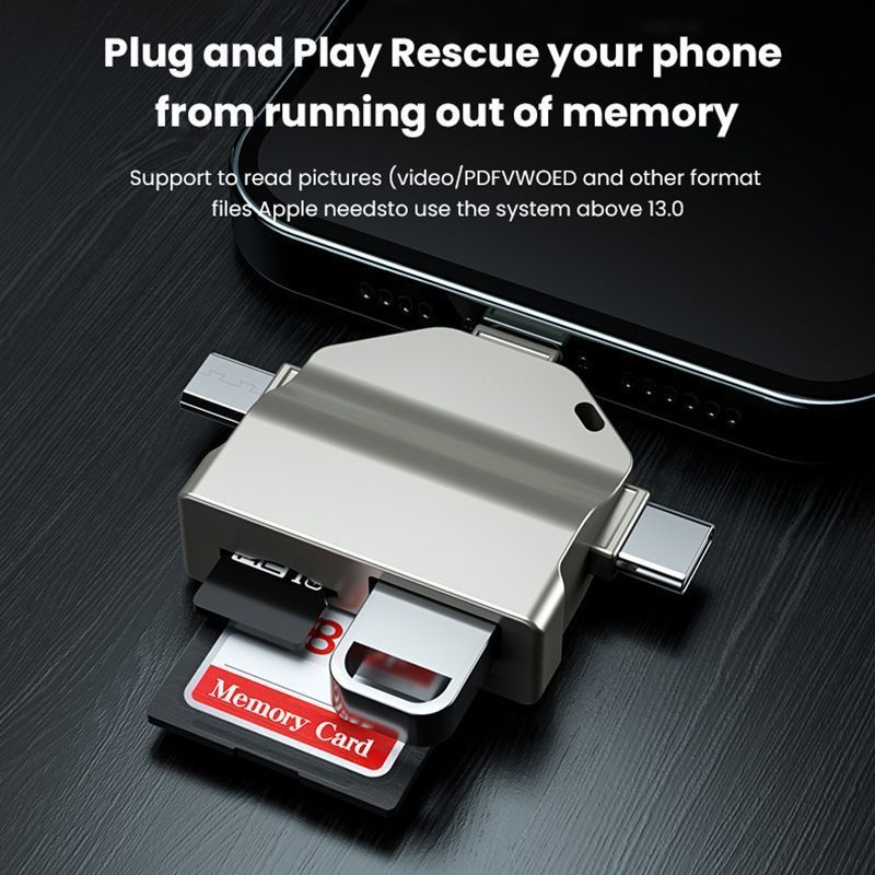 Minimalist All-in-one Universal Card Reader Adapter