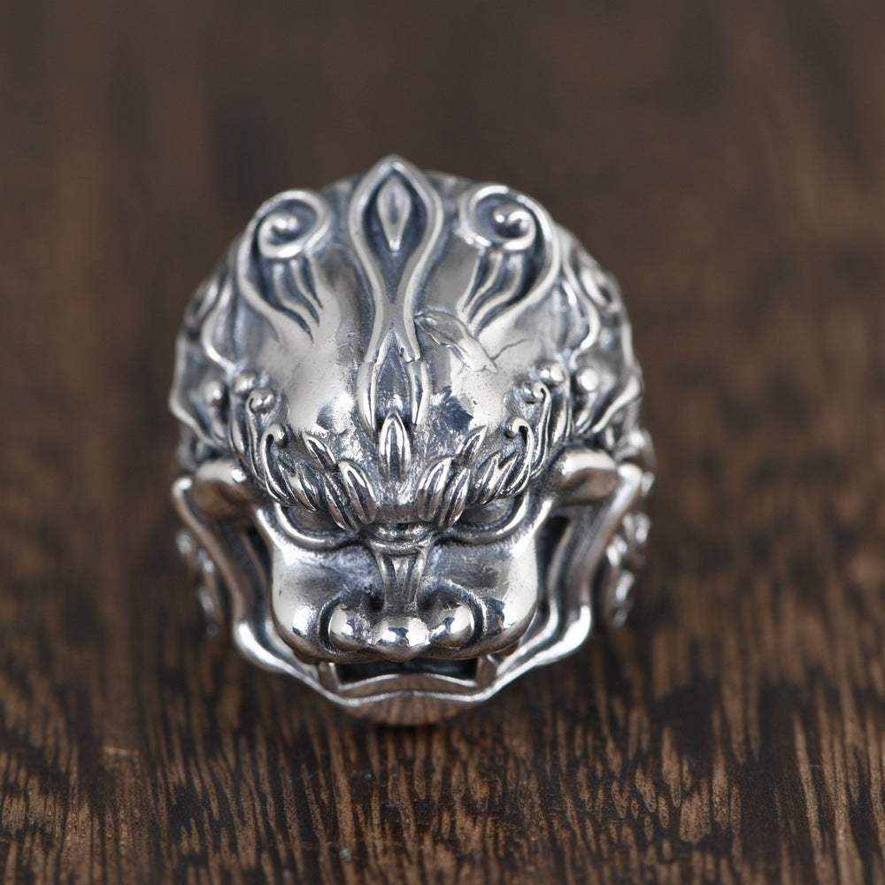 Antique Thai silver craft ring