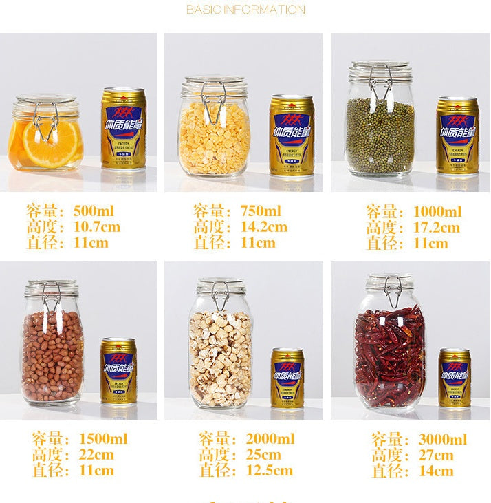 Bocal en verre à fermeture hermétique