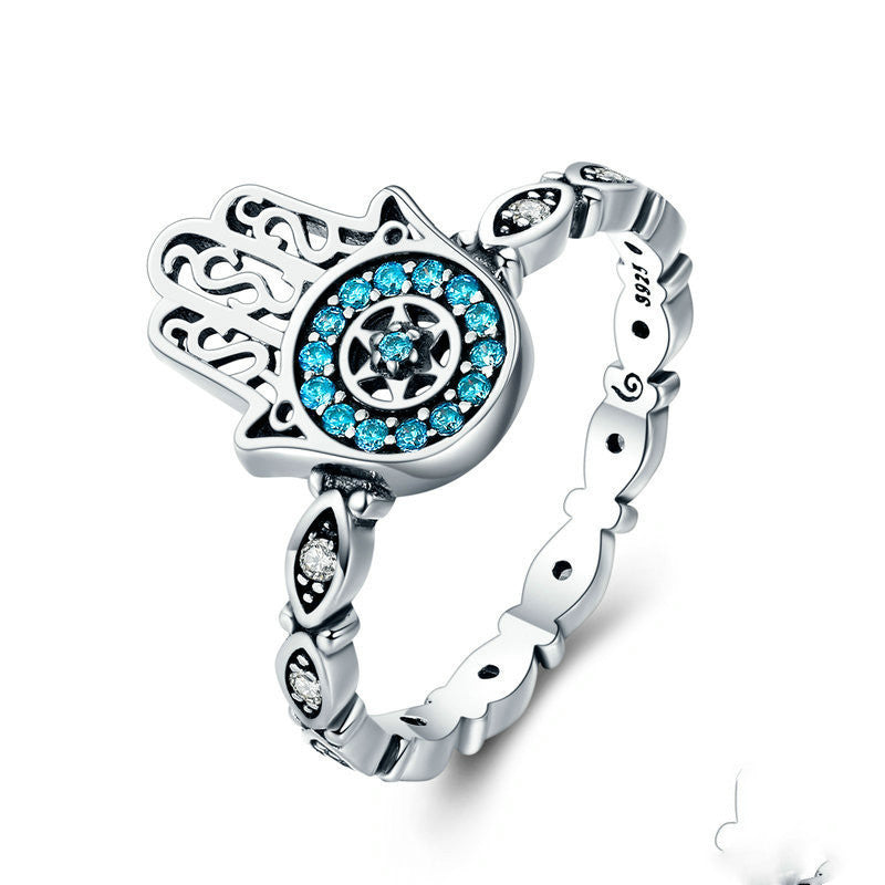 Bague pour femme en argent sterling et plaqué platine