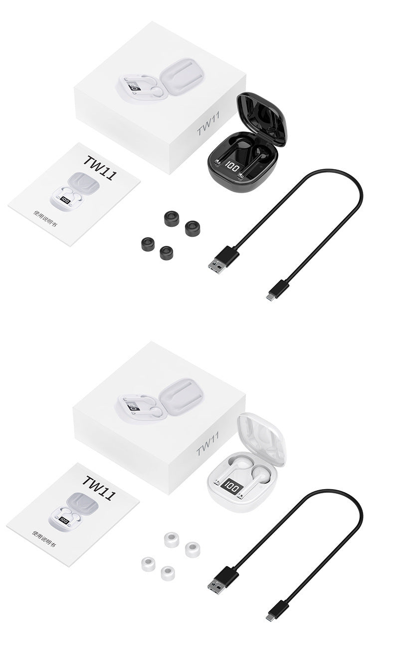 wireless 5.0 touch private mode LED digital display headset