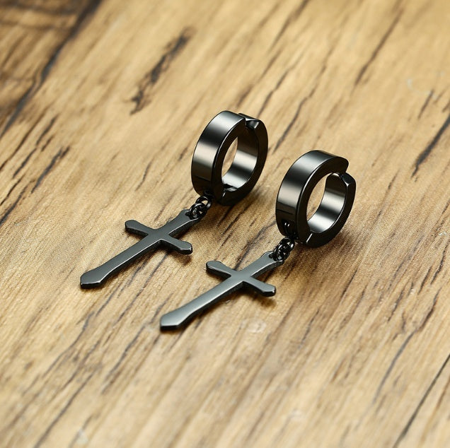 Titanium steel male pierced earrings