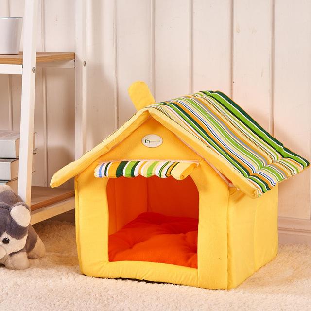 Nouvelle Mode Rayé Amovible Housse Tapis Niche Chien Lits pour Chiens Petits et Moyens Produits pour Animaux de Compagnie Maison Lits pour Animaux de Compagnie pour Chat